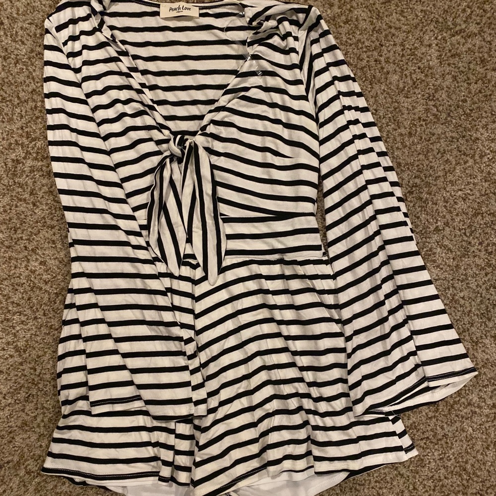 Vici Dolls - striped pocketed romper